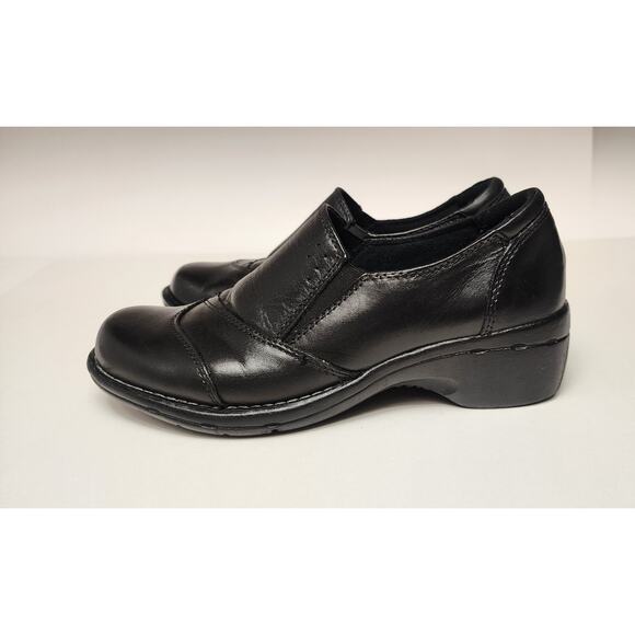 Earth Origins Victoria Black Leather Clog Heel Loafers 2013F Women's Size 8M - Picture 4 of 10